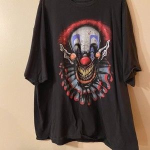 3XL Men's SS Black T-shirt, Clown on the front, 100% Cotton